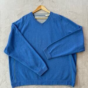 Tommy Bahama Men's XXL Cotton Blue V-Neck Long Sleeve Pullover Sweater Preppy